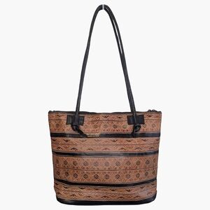 Hand Tooled Leather Tote Purse Western Artisan Embossed Leather Shoulder Bag